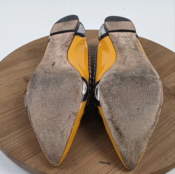 Kate Spade Yellow and White Taxi Flats - Picture 13 of 14